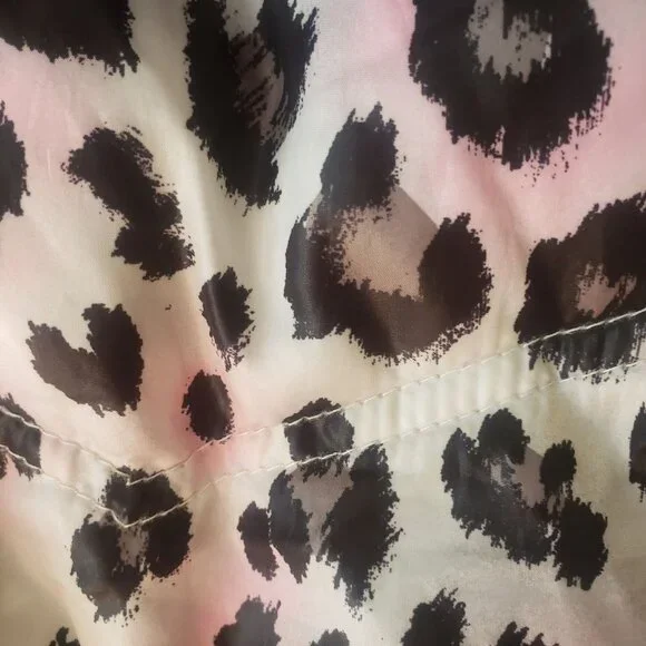 Justice Girls Leopard Print Winter Jacket Faux Fur Hood Interior Size L 12 14 - Picture 9 of 10